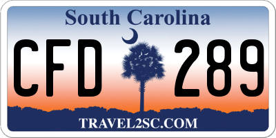 SC license plate CFD289
