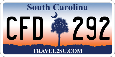 SC license plate CFD292
