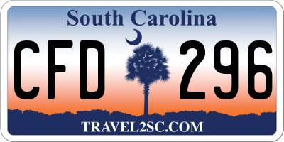 SC license plate CFD296