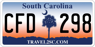 SC license plate CFD298