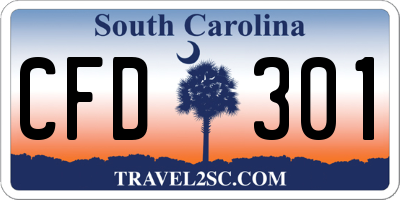 SC license plate CFD301
