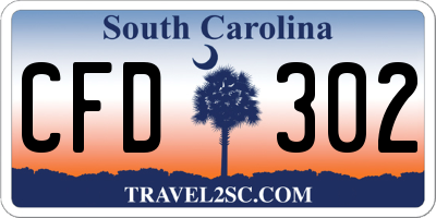 SC license plate CFD302