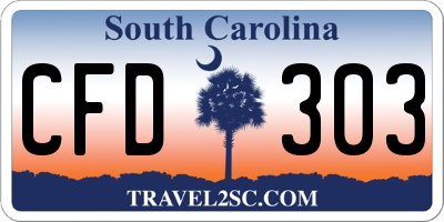 SC license plate CFD303