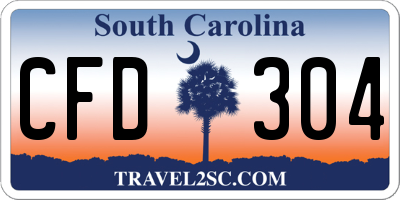 SC license plate CFD304