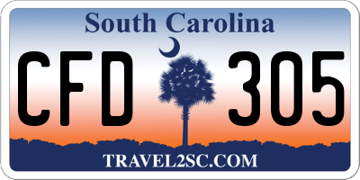 SC license plate CFD305