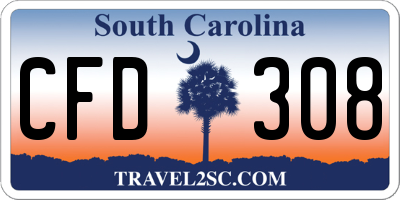 SC license plate CFD308