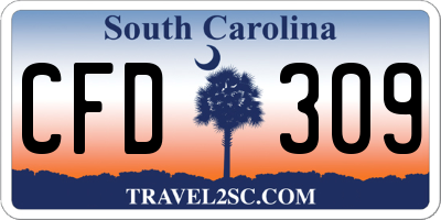 SC license plate CFD309