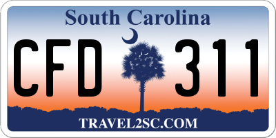 SC license plate CFD311