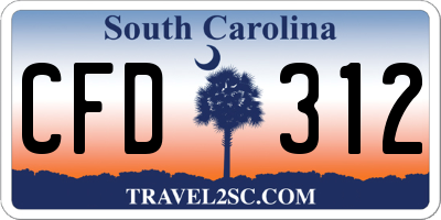 SC license plate CFD312