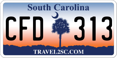 SC license plate CFD313