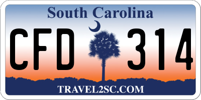 SC license plate CFD314