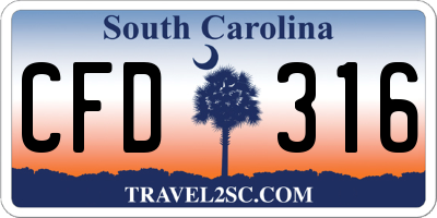 SC license plate CFD316