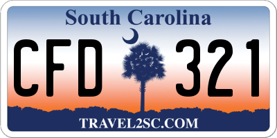 SC license plate CFD321
