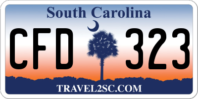 SC license plate CFD323