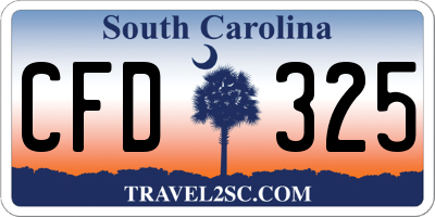 SC license plate CFD325