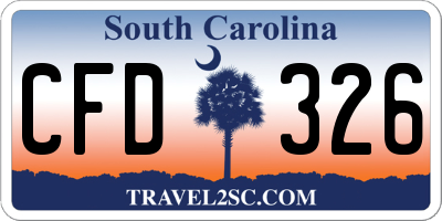 SC license plate CFD326