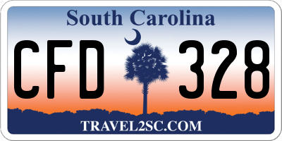 SC license plate CFD328