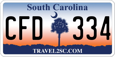 SC license plate CFD334