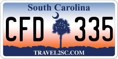SC license plate CFD335