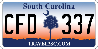 SC license plate CFD337