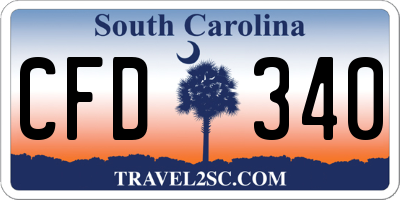 SC license plate CFD340