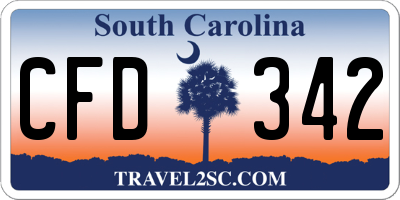 SC license plate CFD342