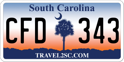 SC license plate CFD343
