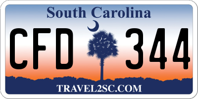 SC license plate CFD344