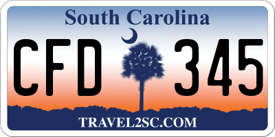 SC license plate CFD345