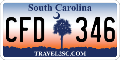 SC license plate CFD346