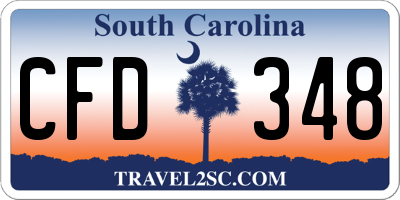 SC license plate CFD348