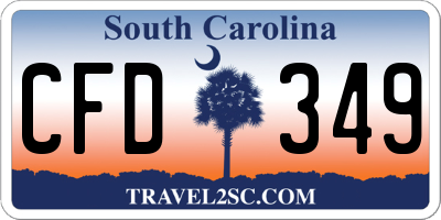 SC license plate CFD349
