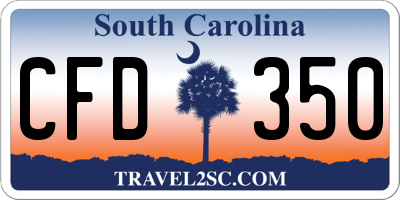 SC license plate CFD350