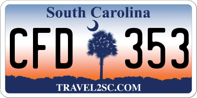 SC license plate CFD353