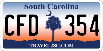 SC license plate CFD354