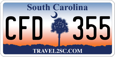SC license plate CFD355