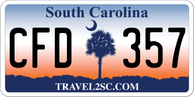 SC license plate CFD357