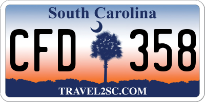 SC license plate CFD358