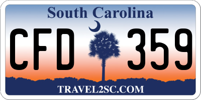 SC license plate CFD359