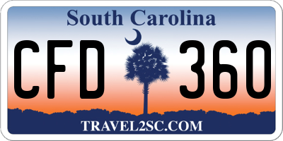 SC license plate CFD360
