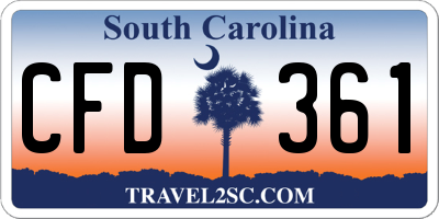 SC license plate CFD361