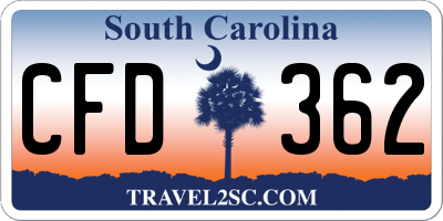SC license plate CFD362