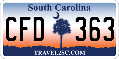 SC license plate CFD363