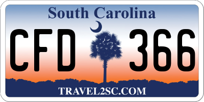 SC license plate CFD366