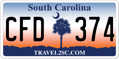 SC license plate CFD374
