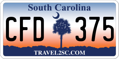 SC license plate CFD375