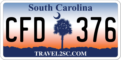 SC license plate CFD376
