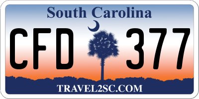 SC license plate CFD377