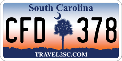 SC license plate CFD378