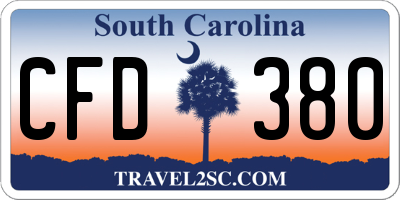 SC license plate CFD380